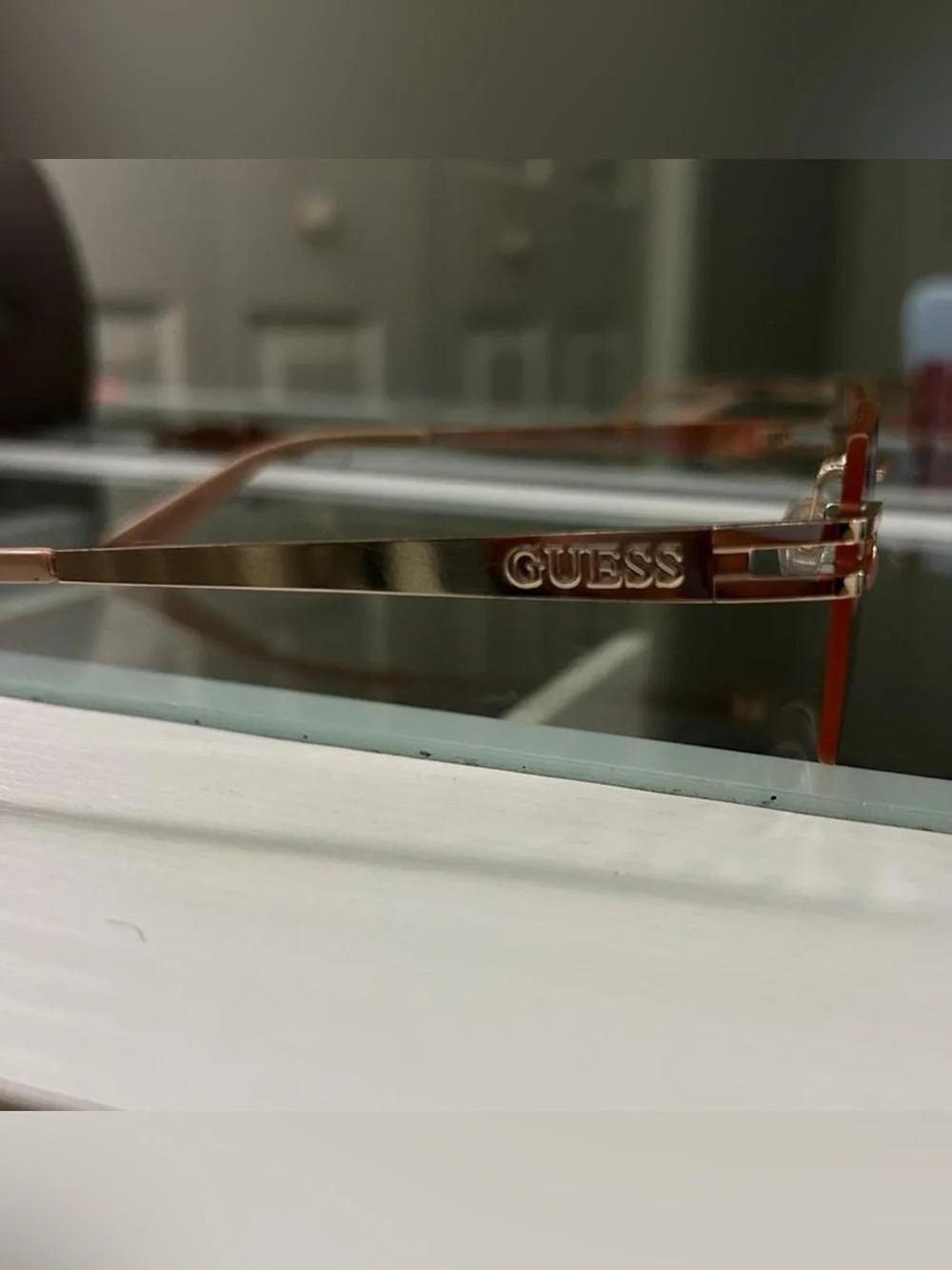 Guess Brown Gradient Rimless Sunglasses